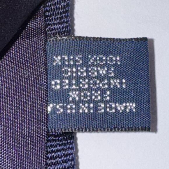 Polo Ralph Lauren REPP Tie Navy Geometric Foulard Abstract Flowers Silk Made USA - Picture 8 of 8